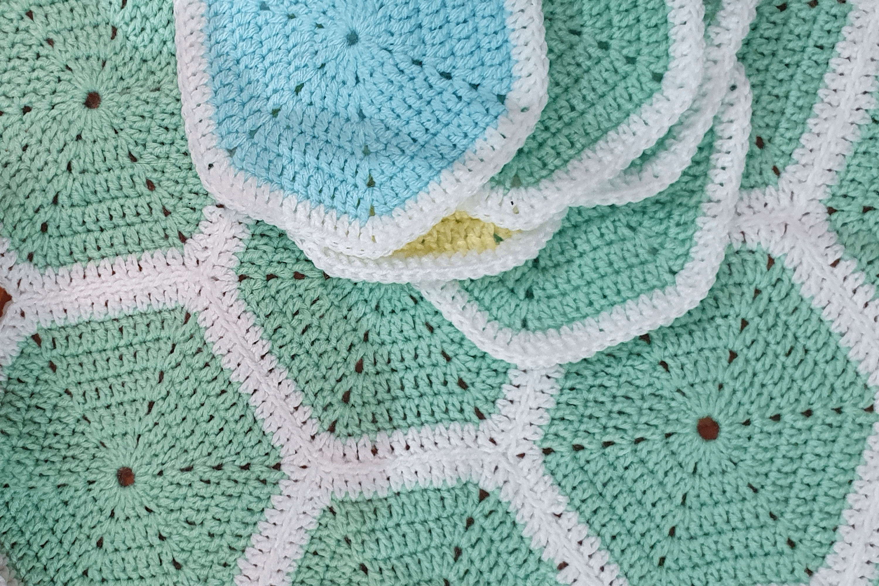 hexagon granny squares joined