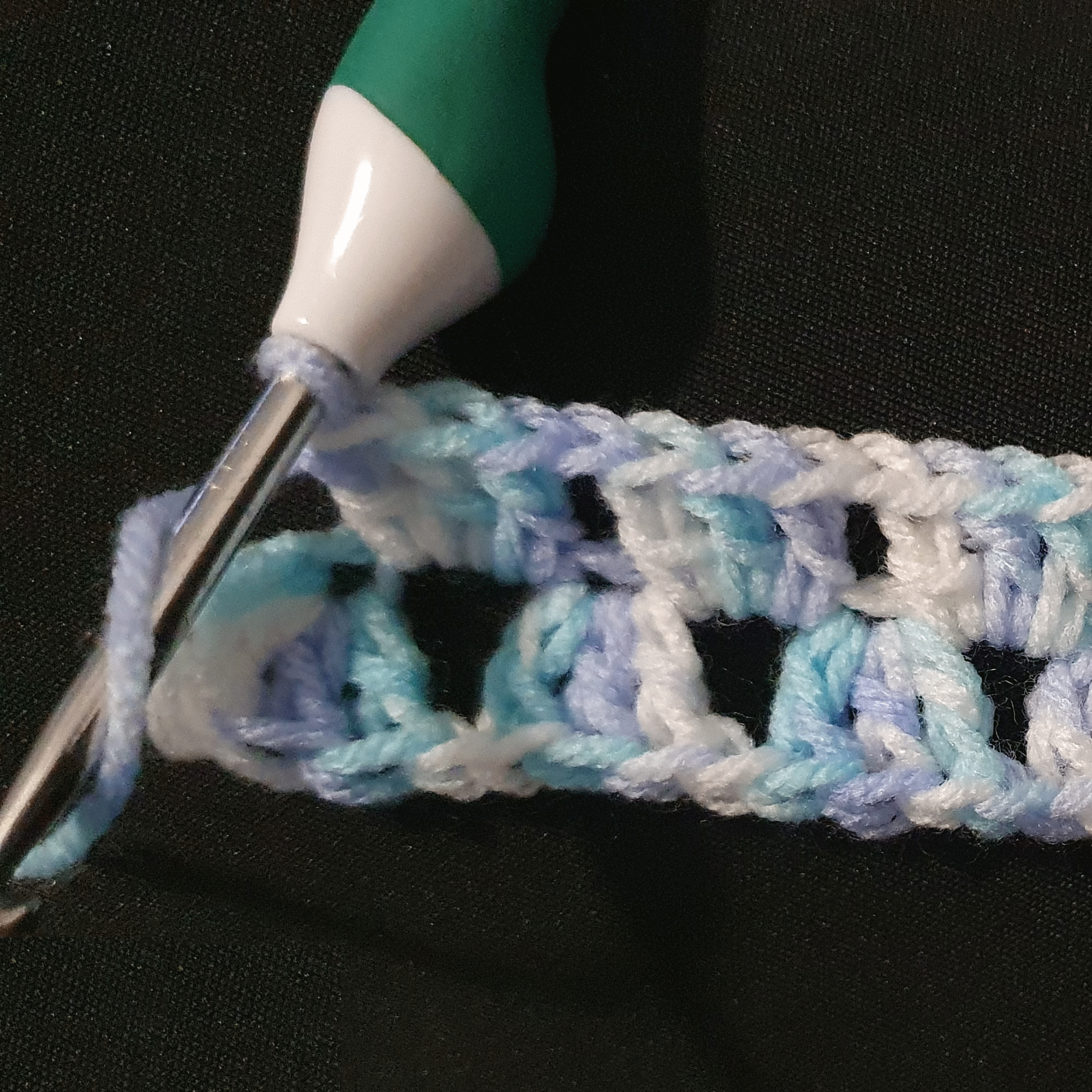 rect granny square 2nd row