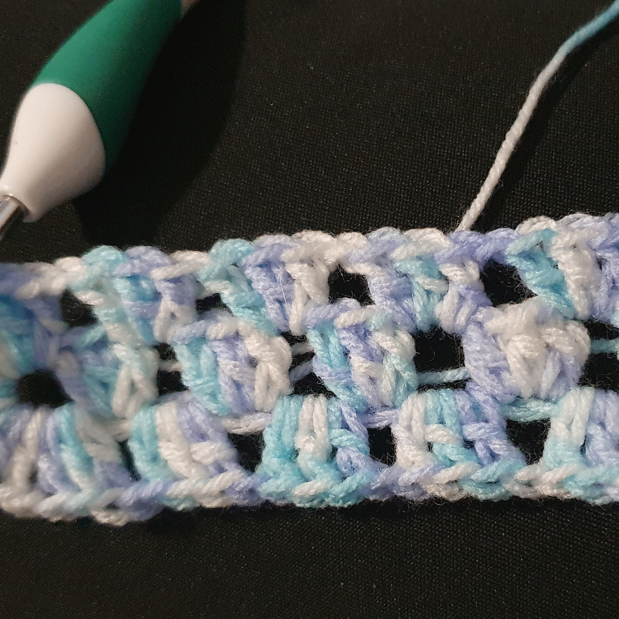 rect granny square 3rd row