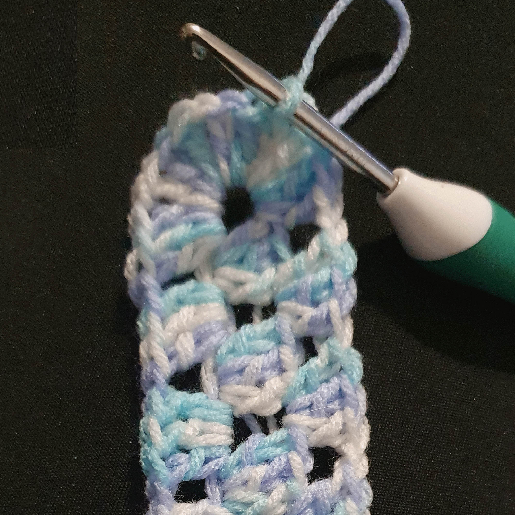 rect granny square finish 1st corner