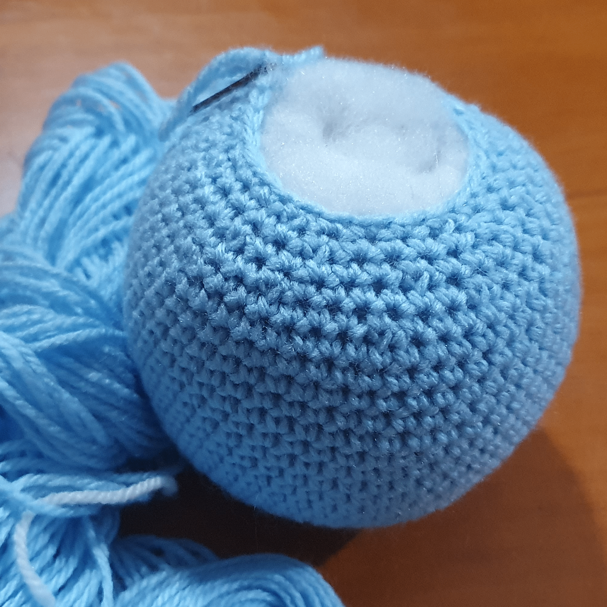 stuff the amigurumi ball